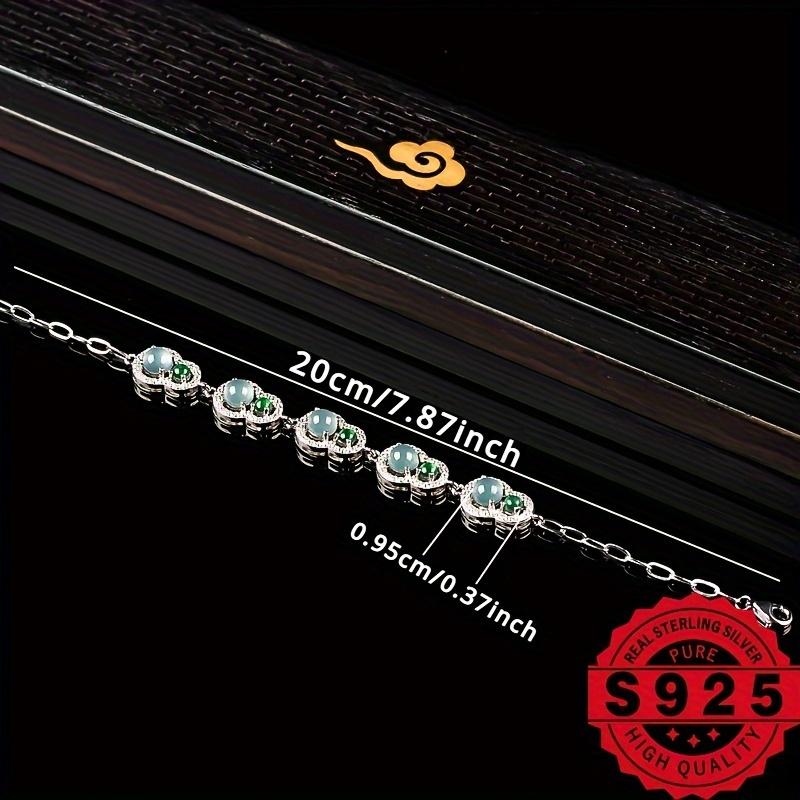 925 Silver Natural Stone Ice Two Bracelet DIY Jewelry